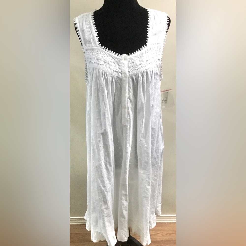 NWT adonna lace embroidery 100% cotton night gown
